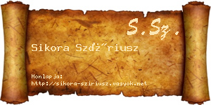 Sikora Szíriusz névjegykártya
